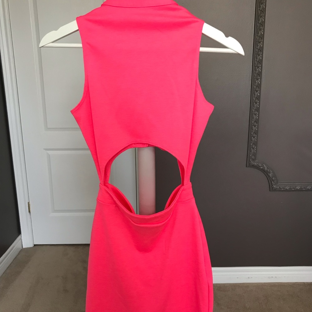 Nasty Gal Neon Pink Dress With Center Cutout - Picture 5 of 5